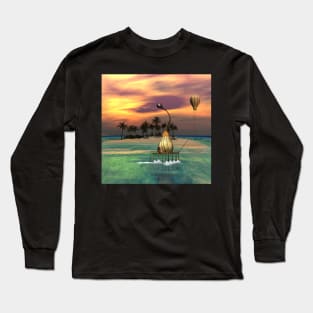 Sunset over the island Long Sleeve T-Shirt
